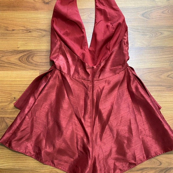 C/MEO Collective Red Methodical Playsuit ruffle halter festive Christmas event M - Picture 10 of 12